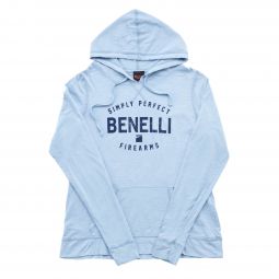 Benelli Mediumweight Vintage Logo Womens Hoodie, Blue Fog Heather