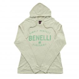 Benelli Mediumweight Vintage Logo Womens Hoodie, Desert Sage Heather