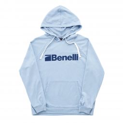 Benelli Mediumweight Logo Womens Hoodie, Blue Fog Heather