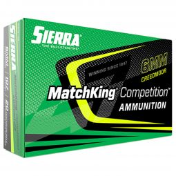 Sierra MatchKing Competition 6mm Creedmoor 107gr. HPBT Ammunition, 20 Round Box