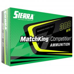 Sierra MatchKing Competition 308 Win 168gr. HPBT Ammunition, 20 Round Box