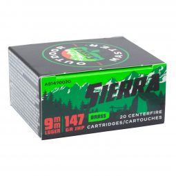 Sierra Outdoor Master 9mm Luger 147gr. JHP Ammunition, 20 Round Box