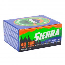 Sierra Sports Master 40 S&W 180gr. JHP Ammunition, 20 Round Box