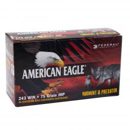 Federal Varmint/Predator 243 Win. 75gr. JHP Ammunition, 40 Round Box