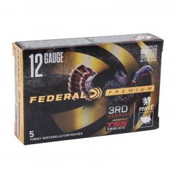 Federal Third Degree Turkey Load, 12ga. 3" 1-3/4oz. #5,6,7 Shot, 5 Round Box