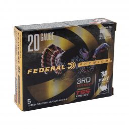 Federal Third Degree Turkey Load, 20ga. 3" 1-7/16oz. #5,6,7 Shot, 5 Round Box