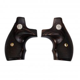 Altamont Smith & Wesson J-Frame Grips Round Butt, Boot Super Walnut Snakeskin w/ S&W Medallions