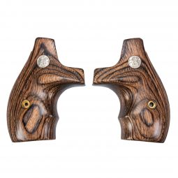 Altamont Smith & Wesson J-Frame Grips Round Butt, Boot Super Walnut w/ S&W Medallions