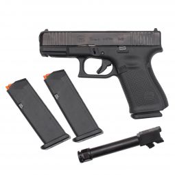 Glock 19 Gen5MOS 9mm Pistol w/ Extra Griffin Armament Threaded Barrel & 3 15rd. Magazines, Pre-Owned