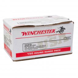 Winchester USA 223 Rem. 55gr. FMJ Ammunition, 150 Round Box