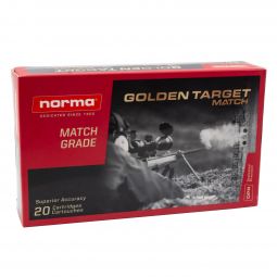 Norma Golden Target .338 Lapua Mag 250gr. BTHP Ammunition, 20 Round Box