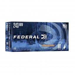 Federal Power-Shok 243 Win. 80gr. Soft Point Ammunition, 20 Round Box