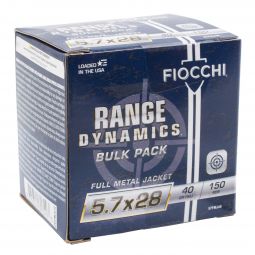 Fiocchi Range Dynamics 5.7x28mm 40gr. FMJ Ammunition, 150 Round Box