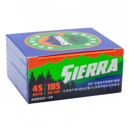 Sierra Sports Master 45 Auto 185gr. JHP Ammunition, 20 Round Box