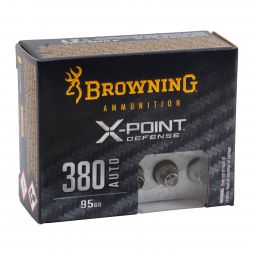 Browning X-Point Defense .380 Auto 95gr. JHP Ammunition, 20 Round Box