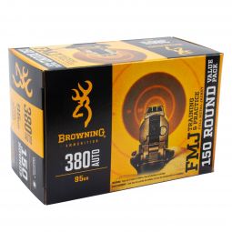 Browning Training & Practice .380 Auto 95gr. FMJ Ammunition, 150 Round Box