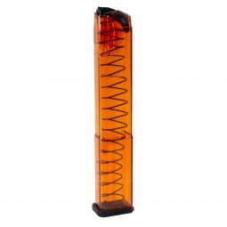 ETS Gen 2 9mm Translucent Orange Magazine for Glock Pistols, 32 Round