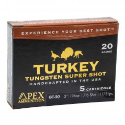 Apex Ammunition GT-20 Turkey Tungsten Super Shot, 20ga. 3" 1-5/8oz. #7.5 Shot, 5 Round Box