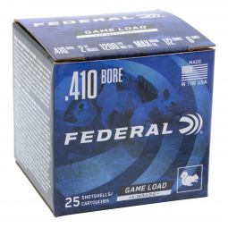 Federal Game Shok 410ga. 2-1/2" 1/2oz. #6 Shot, 25 Round Box