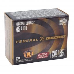 Federal Premium .45 Auto 210gr. Hydra-Shok Deep Ammunition, 20 Round Box