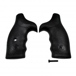 Smith & Wesson Model 64/67/617/686/386 Grips, Round To Square Butt, Black Rubber