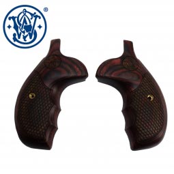 Smith & Wesson Model 686 Plus Deluxe Textured Wood Grips, Round Butt, Satin