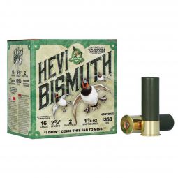 Hevi Shot Hevi Bismuth 16ga. 2-3/4" 1-1/8oz. #2 Shot, 25 Round Box