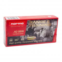 Norma Range & Training 40 S&W 180gr. FMJ Ammunition, 50 Round Box