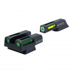 HI VIZ CZ 75/85 Lightwave H3 Tritium/Litepipe Sight Set, Green/Green