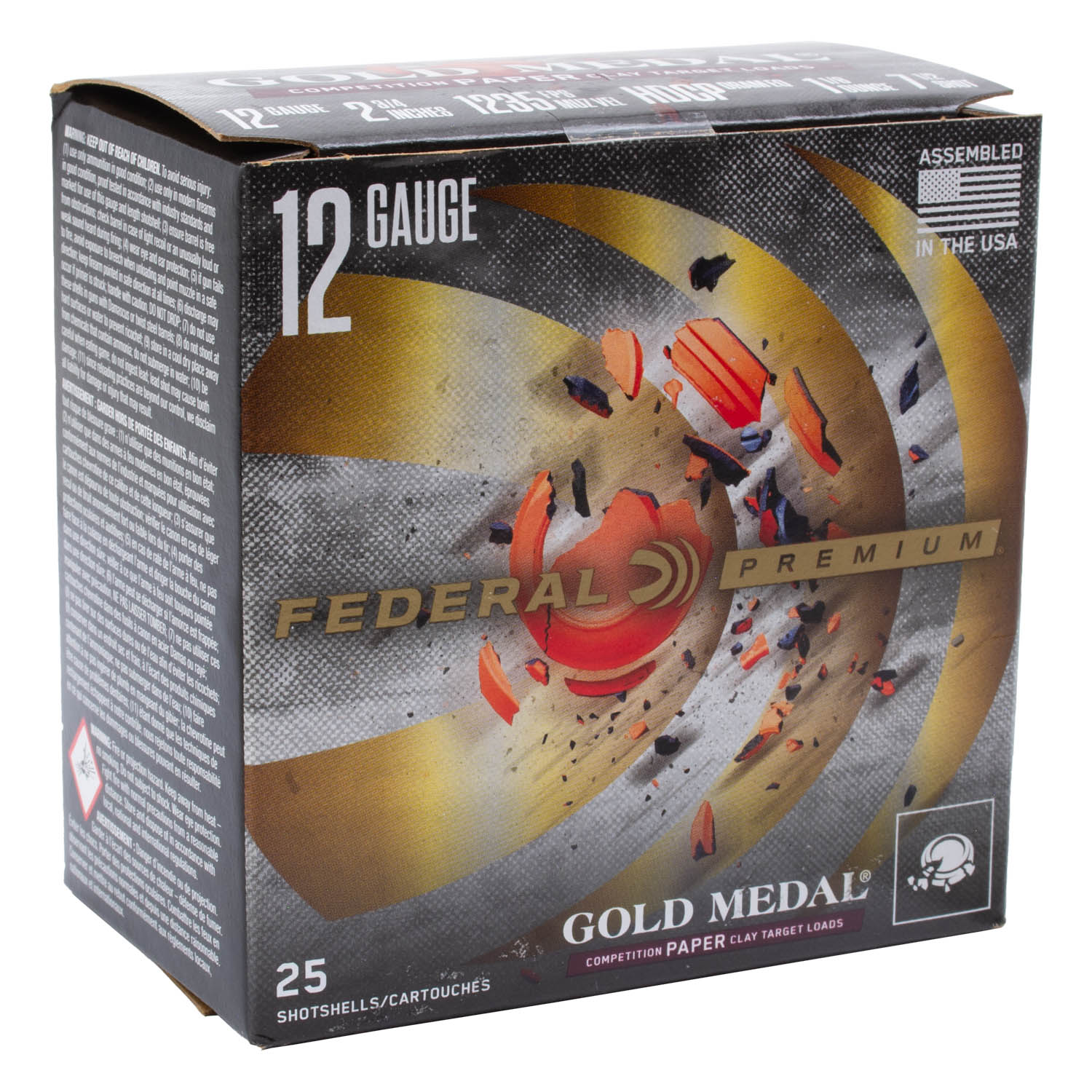 Federal Gold Medal Grand Paper 12ga. 2-3/4 1-1/8oz. #7.5 Shot Handicap  Ammunition, 25 Round Box: MGW
