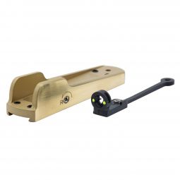 Ranger Point Precision Cloverleaf Peep Sight for .22 Lever Rifles, Brass w/ Green Fiber Optics