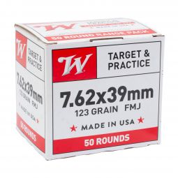 Winchester USA 7.62x39mm 123gr. FMJ Ammunition, 50 Round Box