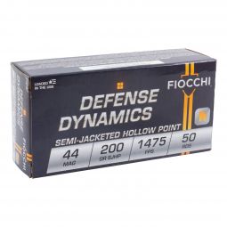 Fiocchi Defense Dynamics .44 Mag 200gr. Semi Jacketed Hollow Point Ammunition, 50 Round Box