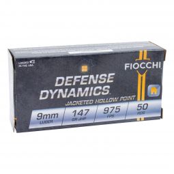 Fiocchi Defense Dynamics 9mm 147gr. Subsonic JHP Ammunition, 50 Round Box