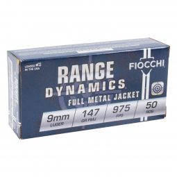 Fiocchi Range Dynamics 9mm 147gr. Subsonic FMJ Ammunition, 50 Round Box