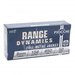 Fiocchi Range Dynamics 9mm 158gr. Subsonic FMJ Ammunition, 50 Round Box