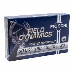 Fiocchi Field Dynamics .30-06 Springfield 150gr. Pointed Soft Point Ammunition, 20 Round Box