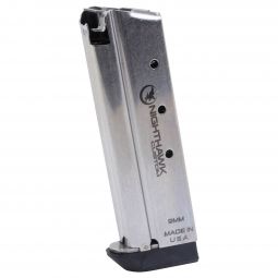 Nighthawk Custom 1911 Magazine, Officer, 9mm, 8 Round w/Base Pad