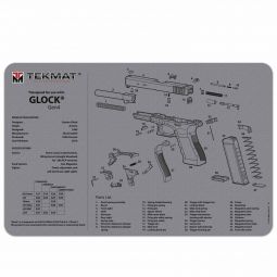 TekMat 11"x17" Gun Cleaning Mat for Glock Gen4, Gray