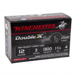 Winchester Double X Turkey 12ga. 3" 1-3/4oz. #4 Shot Ammunition, 10 Round Box