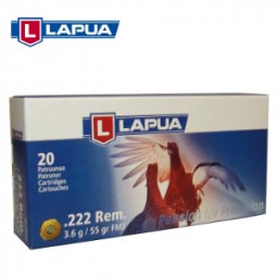 Lapua .222 REM. 55gr. FMJ Ammunition 20 Round Box