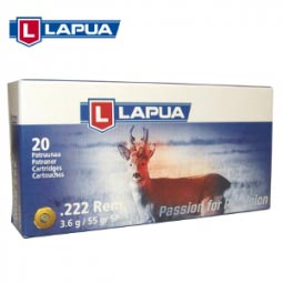 Lapua .222 REM. 55gr. SP Ammunition 20 Round Box