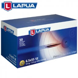 Lapua 6.5x55 SE 139gr Open Tip Match Scenar Ammunition, 50 Round Box