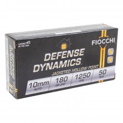 Fiocchi Defense Dynamics 10mm Auto 180gr. Jacketed Hollow Point Ammunition, 50 Round Box