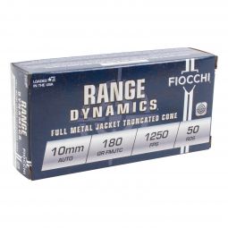 Fiocchi Range Dynamics 10mm Auto 180gr. FMJTC Ammunition, 50 Round Box