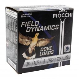 Fiocchi Dove & Quail 12ga. 2-3/4" 1oz. #7.5 Shot, 25 Round Box