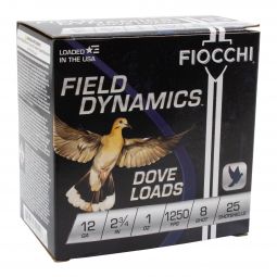 Fiocchi Dove & Quail 12ga. 2-3/4" 1oz. #8 Shot, 25 Round Box