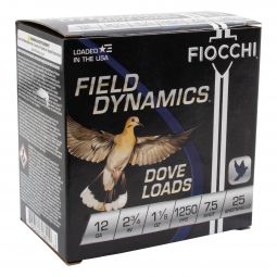 Fiocchi Dove & Quail 12ga. 2-3/4" 1-1/8oz. #7.5 Shot, 25 Round Box