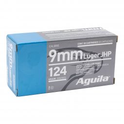 Aguila 9mm 124gr. JHP Ammunition, 50 Round Box