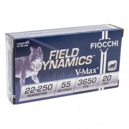 Fiocchi Field Dynamics .22-250 55gr. V-Max Ammunition, 20 Round Box